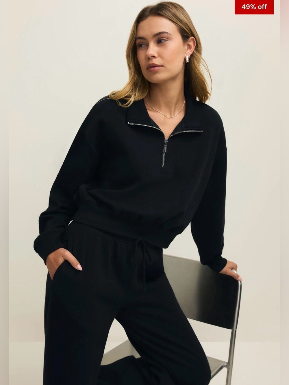 Z Supply quarter zip cropped sweatshirt